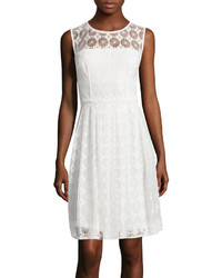 London Times London Style Collection Sleeveless Daisy Dot Lace Fit And Flare Dress