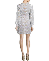 Michael Kors Michl Kors Collection Floral Lace Fit  Flare Dress Optic White