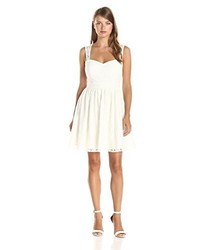 Minuet White Lace Fit And Flare Dress