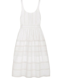 Alice + Olivia Myrtle Lace Trimmed Pintucked Cotton Dress
