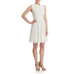 Betsey Johnson Point Collar Fit And Flare Dress