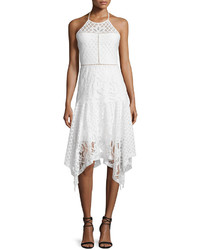 Parker Talum Sleeveless Lace Overlay Dress White