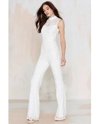 Factory Adriana Lace Jumpsuit White