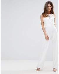 Lipsy Wide Leg Jumpsuit With Lace Overlay