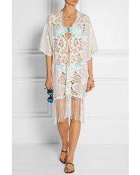 Miguelina Jemima Fringed Cotton Lace Kimono
