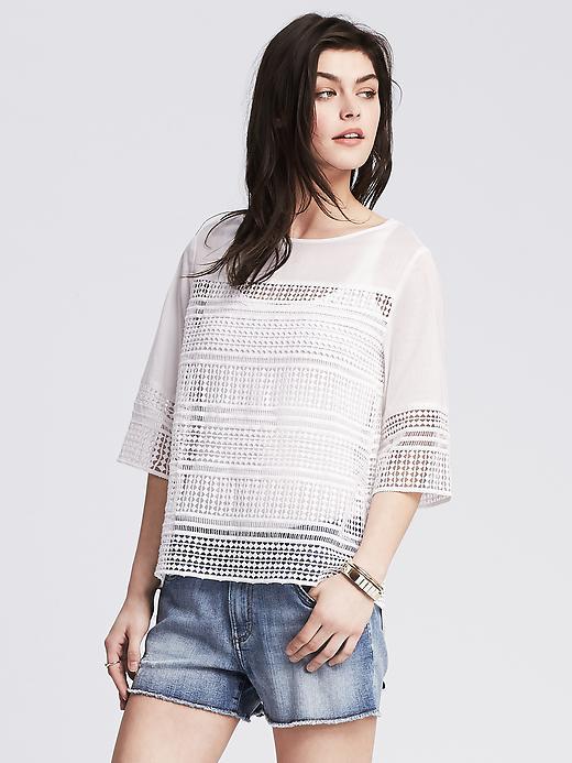 Banana Republic Geo Lace Blouse, $89, Banana Republic