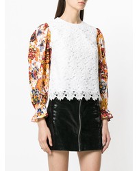 MSGM Floral Sleeve Lace Top