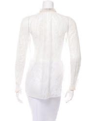 Valentino Lace Long Sleeve Blouse