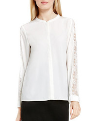 Vince Camuto Lace Trimmed Long Sleeve Blouse
