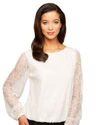 Alex Evenings Long Sleeved Sequin Blouse