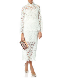 Macgraw White Lace Bell Sleeve Blouse