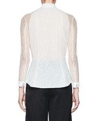 Olivier Theyskens Tentel Lace Button Front Blouse White
