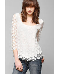 Urban Outfitters Pins And Needles Lace 34 Sleeve Top
