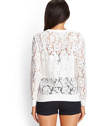 Forever 21 Sheer Floral Lace Top