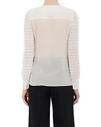 Chloé Tiered Lace Silk Blouse