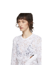 Comme des Garcons White Lace Padded Blouse