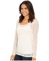 Roper 0065 Allover Stretch Lace Long Sleeve Top