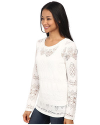 Dylan By True Grit Lariat Lace Long Sleeve Tee