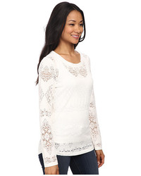 Dylan By True Grit Lariat Lace Long Sleeve Tee