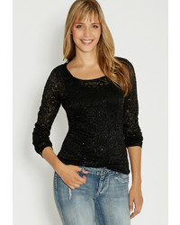 Maurices Lace Tee With Sequins