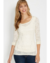 Maurices Lace Tee With Sequins