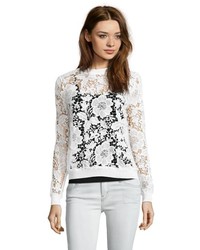 Wyatt Whisper White Floral Lace Long Sleeve Top