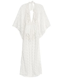 Adriana Degreas Plunging Neck Guipure Lace Maxi Dress