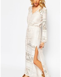 Asos Petite Maxi Dress In Lace With Low Back