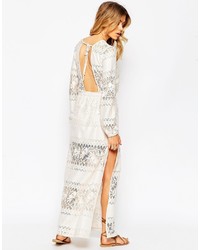 Asos Petite Maxi Dress In Lace With Low Back