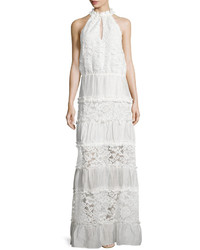 Alexis Benette Sleeveless Tiered Lace Maxi Dress White