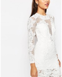 Asos Bridal Lace 3d Floral Fishtail Maxi Dress