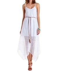 Charlotte Russe Belted Lace Maxi Dress