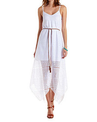 Charlotte Russe Belted Lace Maxi Dress