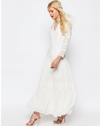 Asos Collection Maxi Dress With Lace And Crochet Inserts