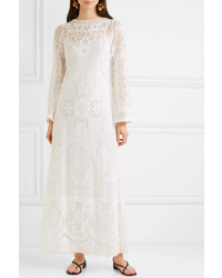 Dolce & Gabbana Crocheted Cotton Blend Lace Maxi Dress