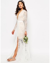 Fame And Partners Bridal Laced Heaven Maxi Dress With Split