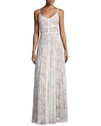 Alexis Isabella Pleated Lace Maxi Dress White