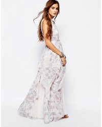 Free People Ivory Tower Maxi Dress With Halter Neck In Lace