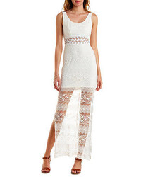 Charlotte Russe Mixed Lace Cut Out Maxi Dress