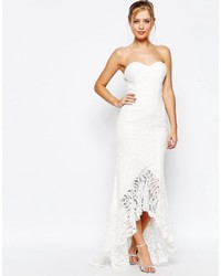 Jarlo Premium Sweetheart All Over Lace Maxi Dress With High Low Hem