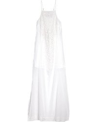 Vix Teca Lace Paneled Cotton Voile Maxi Dress