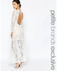 True Decadence Petite Premium Lace Maxi Dress With Open Back