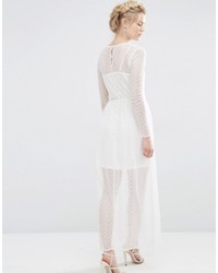 Vero Petite Sheer Lace Mix Maxi Dress, $88 |