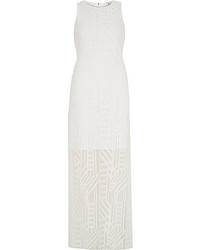 River Island White Geometric Print Lace Maxi Dress