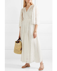 Dolce & Gabbana Wrap Effect Cotton Blend Lace Midi Dress
