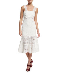 Alexis Bojana Sleeveless Lace Midi Dress White