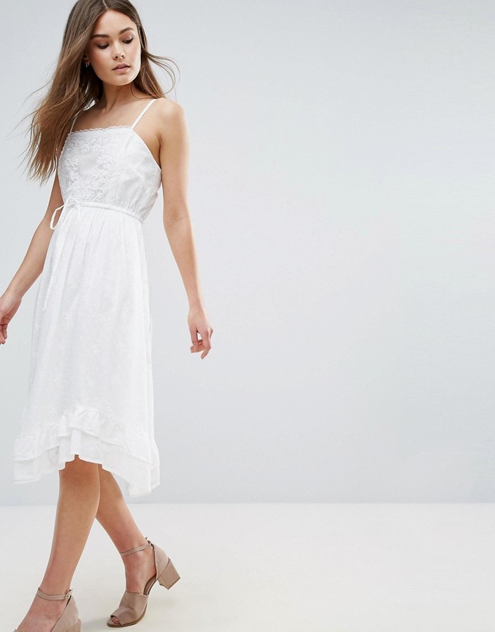 White cami dress outlet midi