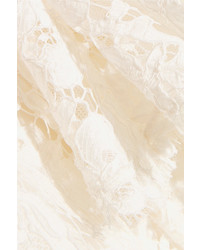 Valentino Corded Cotton Blend Guipure Lace Midi Dress Ivory