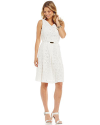 Jones New York Dress Floral Lace Fit And Flare Dress