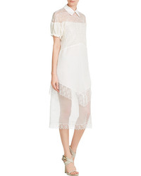 Rochas Embroidered Dress With Lace And Organza
